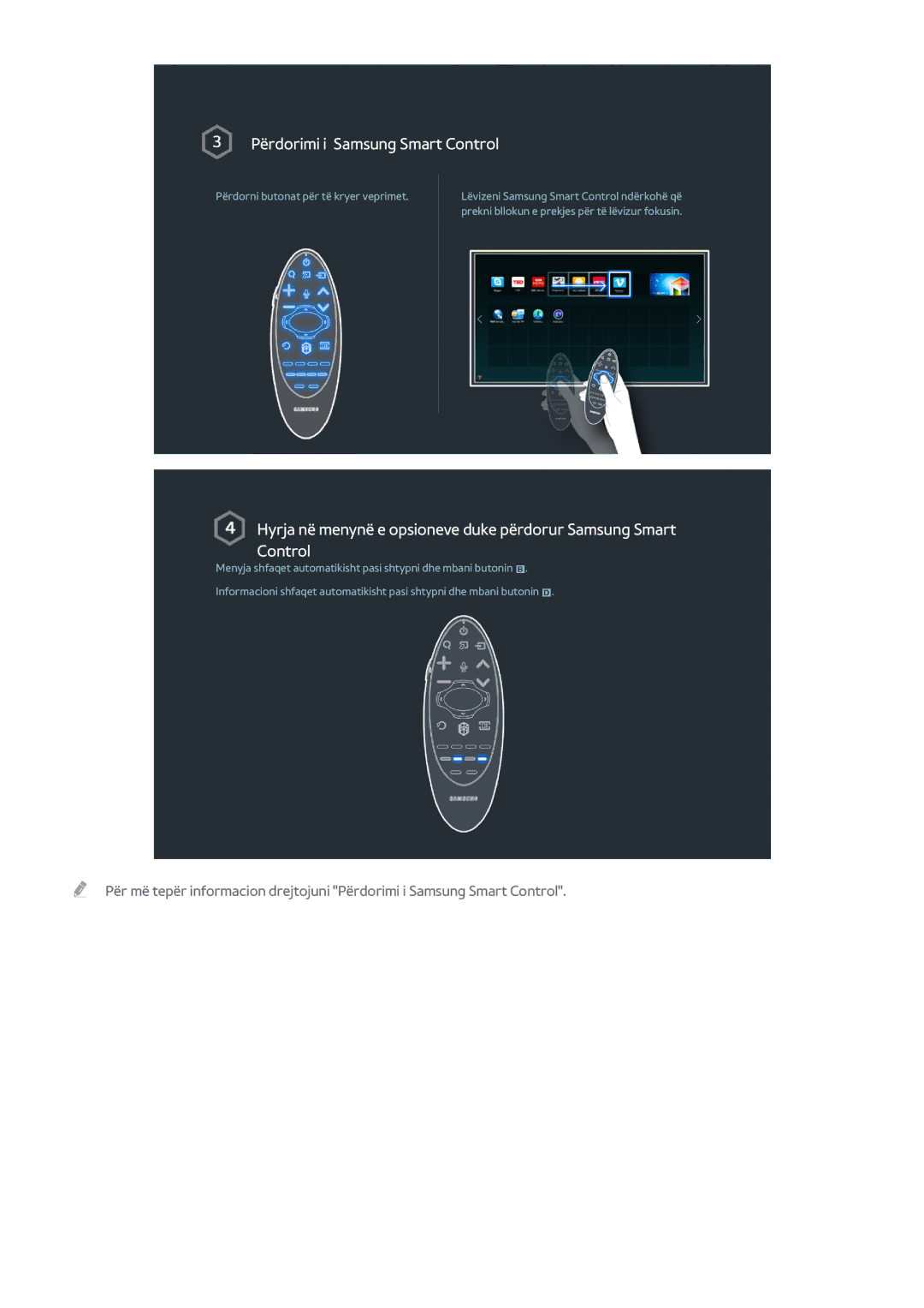 Samsung UE48H8000STXXH, UE65H8000STXXH, UE55H8000STXXH manual Përdorimi i Samsung Smart Control 