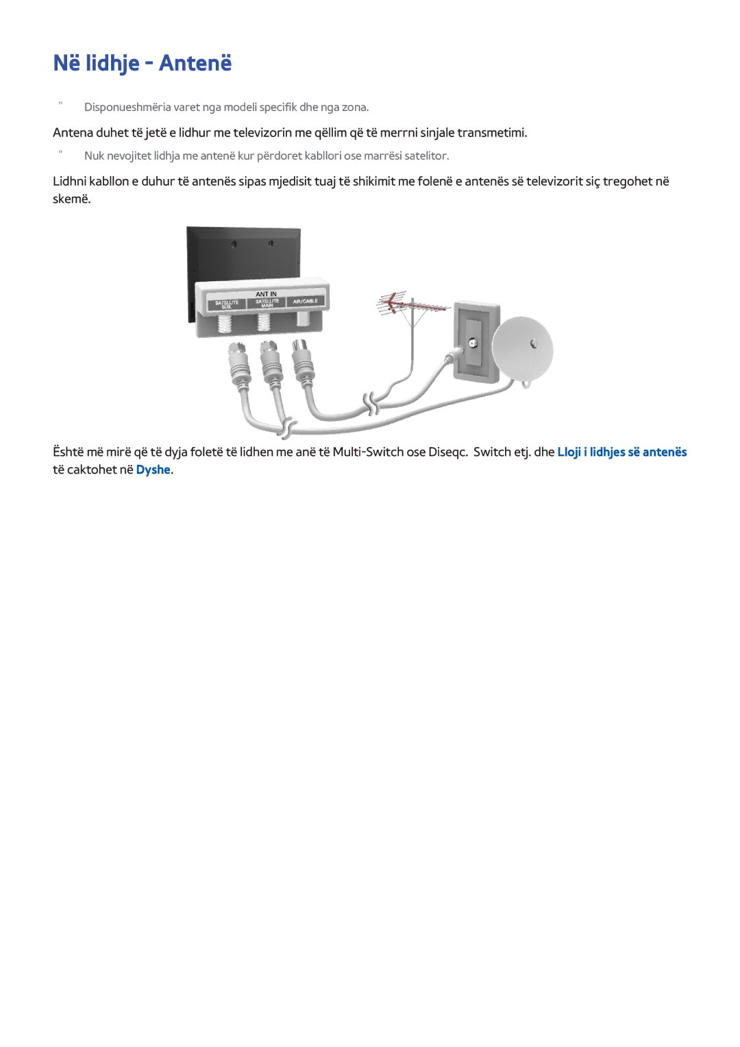 Samsung UE65H8000STXXH, UE48H8000STXXH, UE55H8000STXXH manual Në lidhje Antenë 