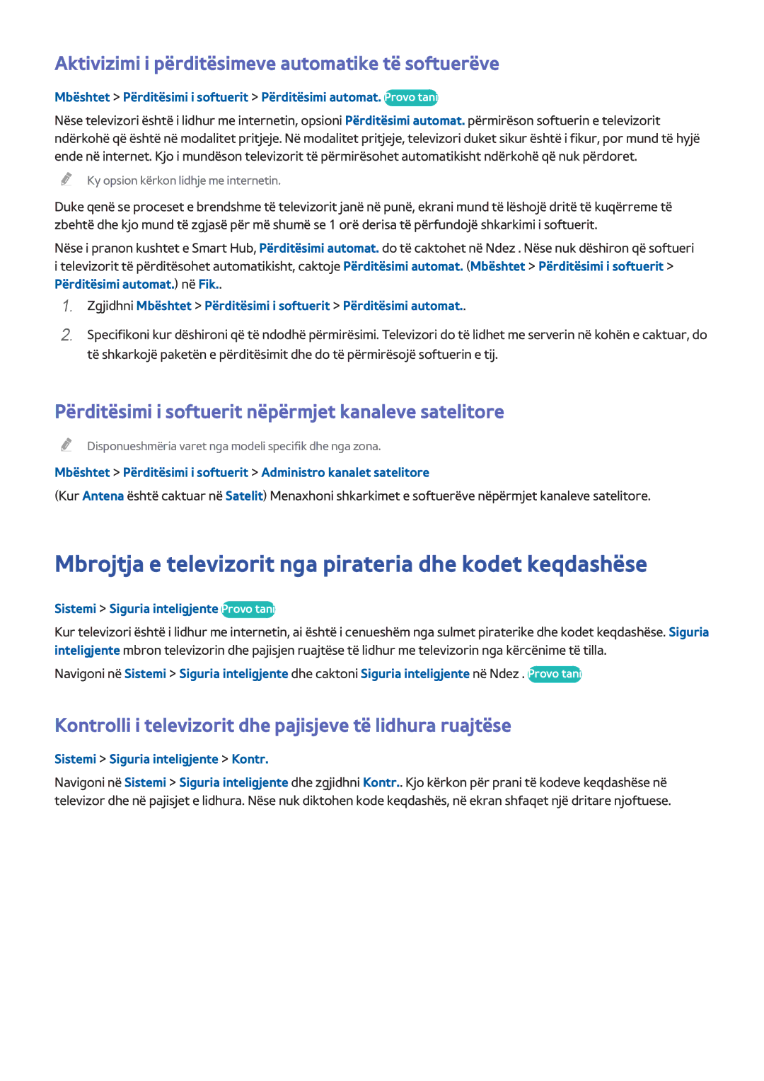 Samsung UE55H8000STXXH, UE65H8000STXXH, UE48H8000STXXH manual Mbrojtja e televizorit nga pirateria dhe kodet keqdashëse 