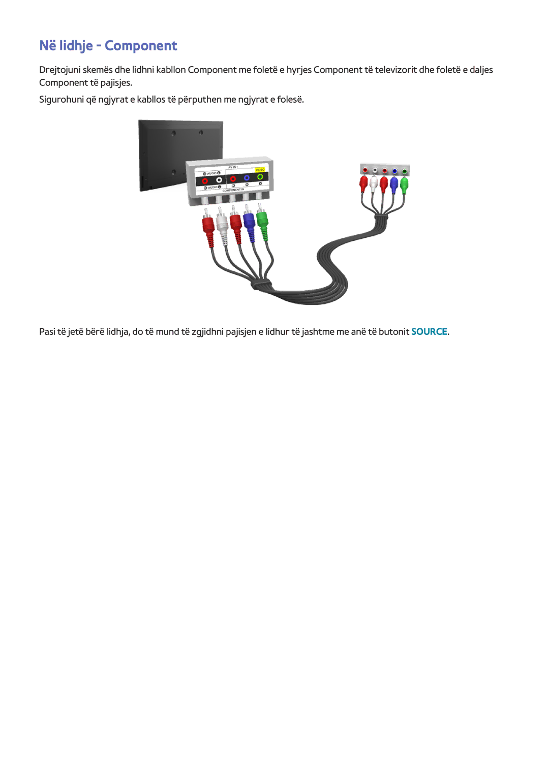 Samsung UE65H8000STXXH, UE48H8000STXXH, UE55H8000STXXH manual Në lidhje Component 