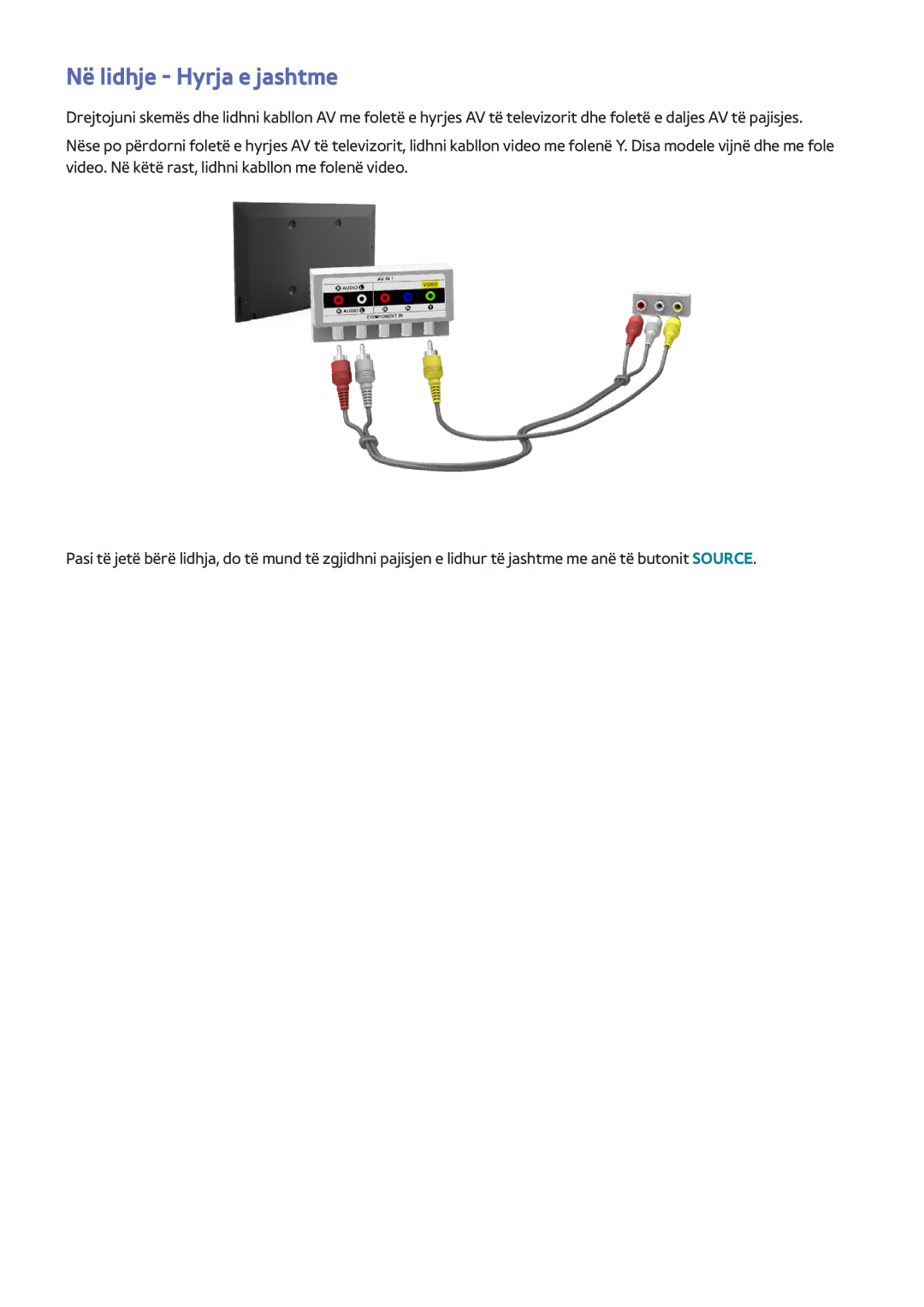 Samsung UE48H8000STXXH, UE65H8000STXXH, UE55H8000STXXH manual Në lidhje Hyrja e jashtme 