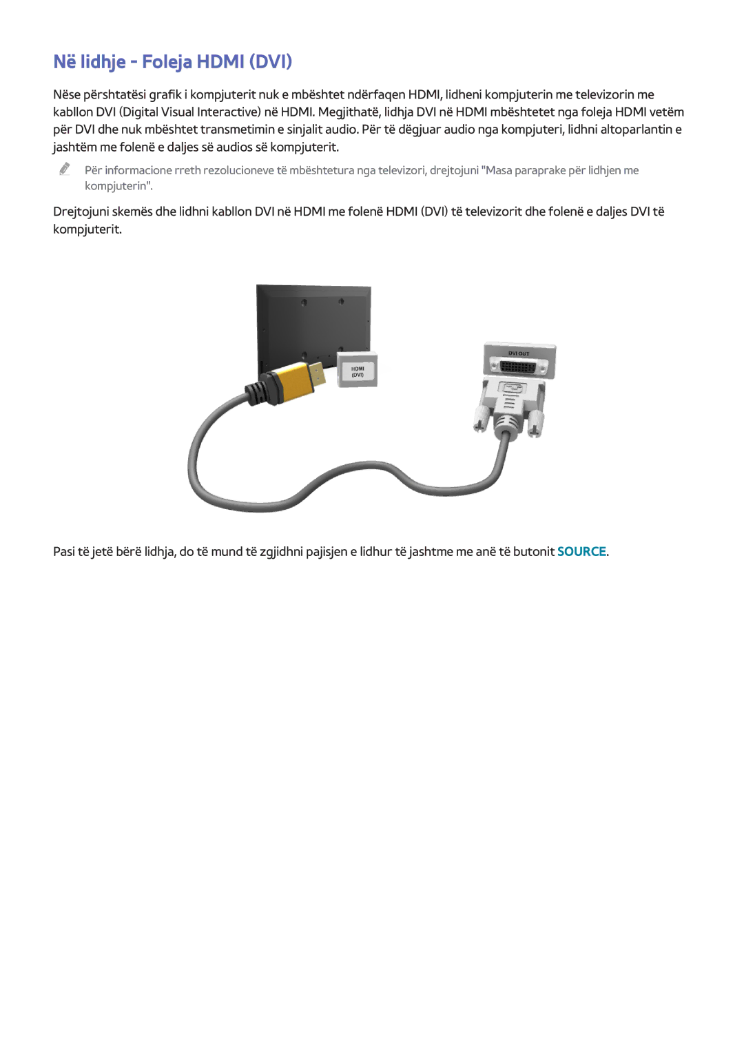 Samsung UE65H8000STXXH, UE48H8000STXXH, UE55H8000STXXH manual Në lidhje Foleja Hdmi DVI 