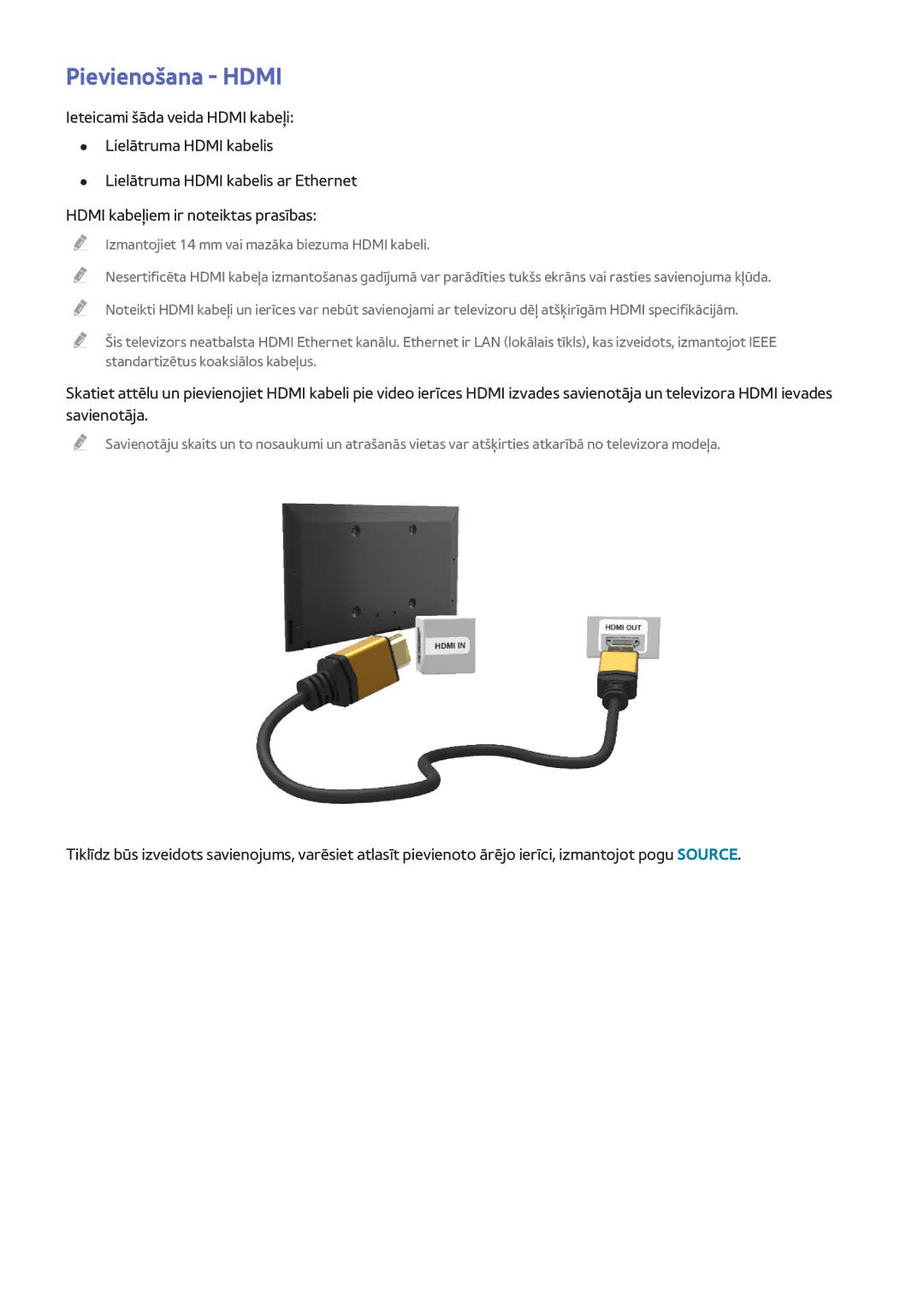 Samsung UE55H8000STXXH, UE65H8000STXXH, UE48H8000STXXH manual Pievienošana Hdmi 