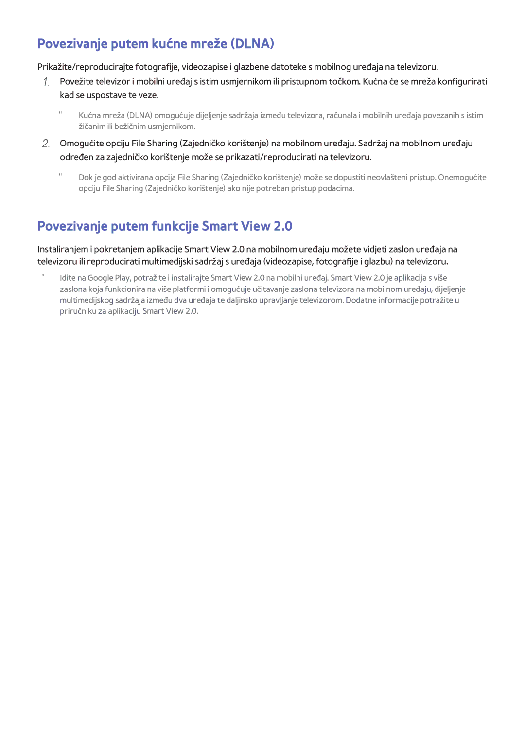 Samsung UE65H8000STXXH, UE48H8000STXXH manual Povezivanje putem kućne mreže Dlna, Povezivanje putem funkcije Smart View 