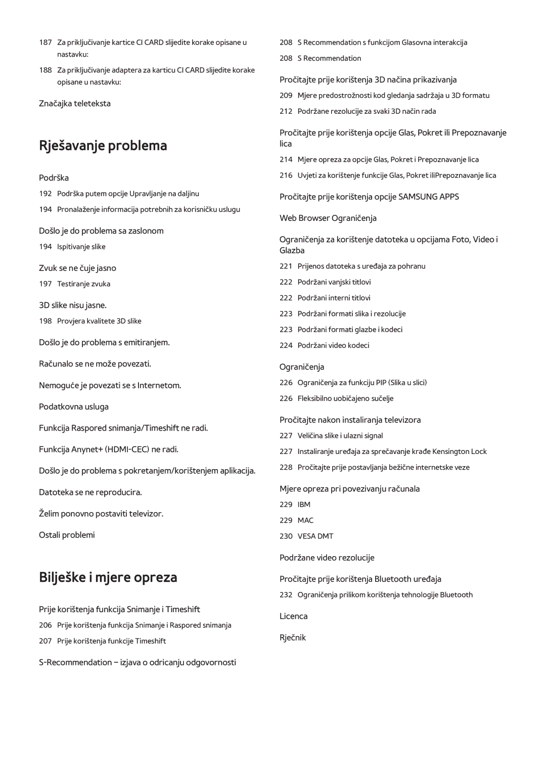 Samsung UE65H8000STXXH, UE48H8000STXXH, UE55H8000STXXH manual Rješavanje problema 