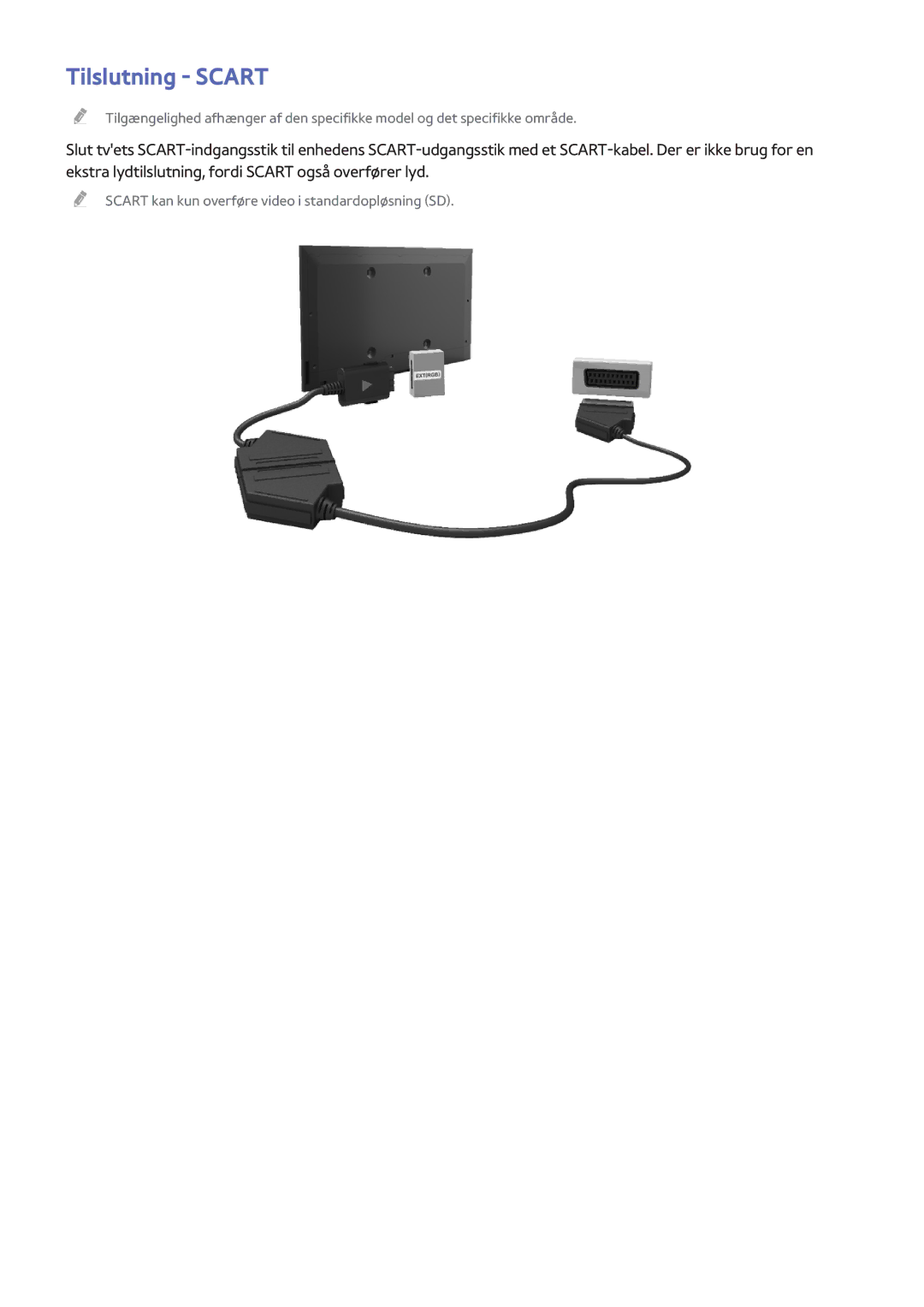 Samsung UE55H8005SQXXE, UE65H8005SQXXE, UE48H8005SQXXE manual Tilslutning Scart 