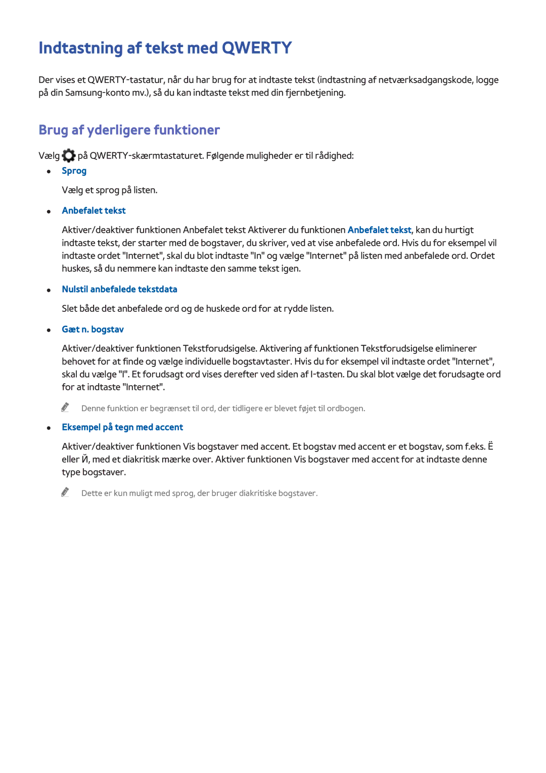 Samsung UE65H8005SQXXE, UE48H8005SQXXE, UE55H8005SQXXE manual Indtastning af tekst med Qwerty, Brug af yderligere funktioner 