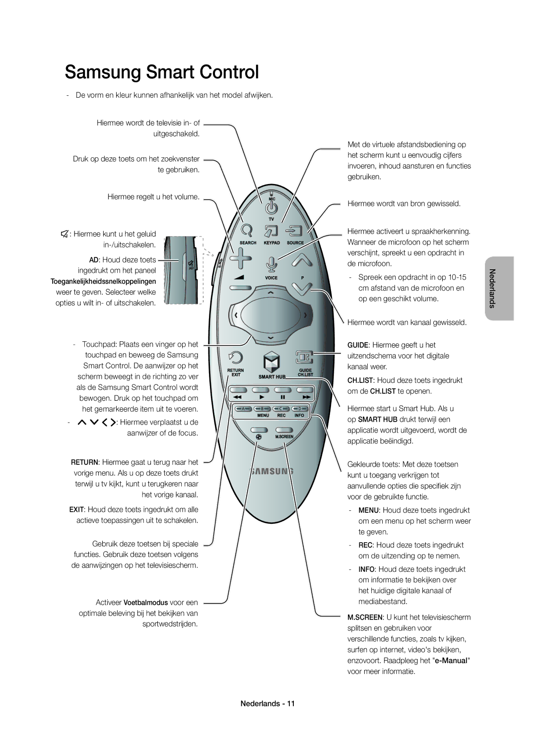 Samsung UE55HU7200SXZF manual De vorm en kleur kunnen afhankelijk van het model afwijken, Hiermee regelt u het volume 