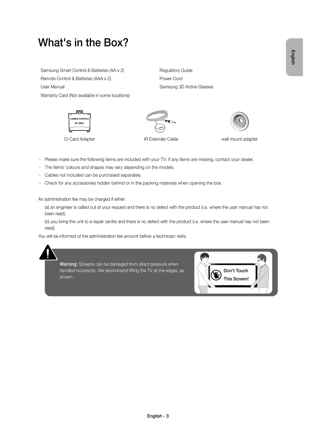 Samsung UE55HU8200LXXC, UE65HU8200LXXC manual Whats in the Box? 