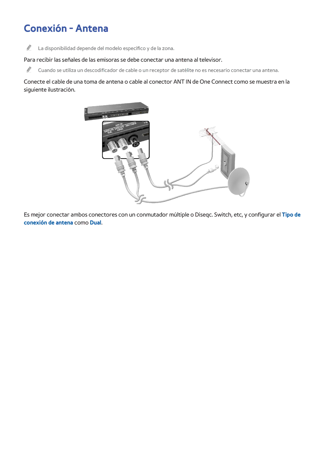 Samsung UE65HU8500LXXH, UE55HU8500LXXC, UE78HU8500LXXH, UE55HU8500LXXH, UE65HU8500LXXC, UE65HU8500ZXZT manual Conexión Antena 