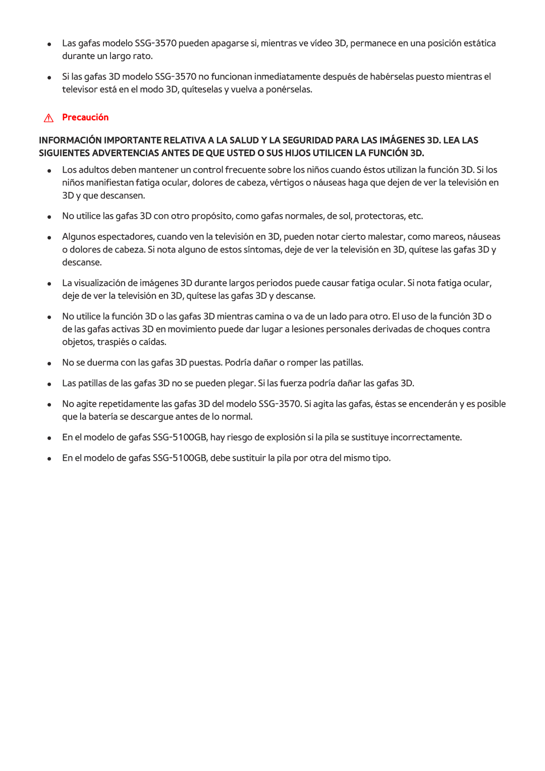 Samsung UA65HU9000LXMV, UE65HU8500LXXH, UE55HU8500LXXC, UE78HU8500LXXH, UE55HU8500LXXH, UE65HU8500LXXC manual Precaución 