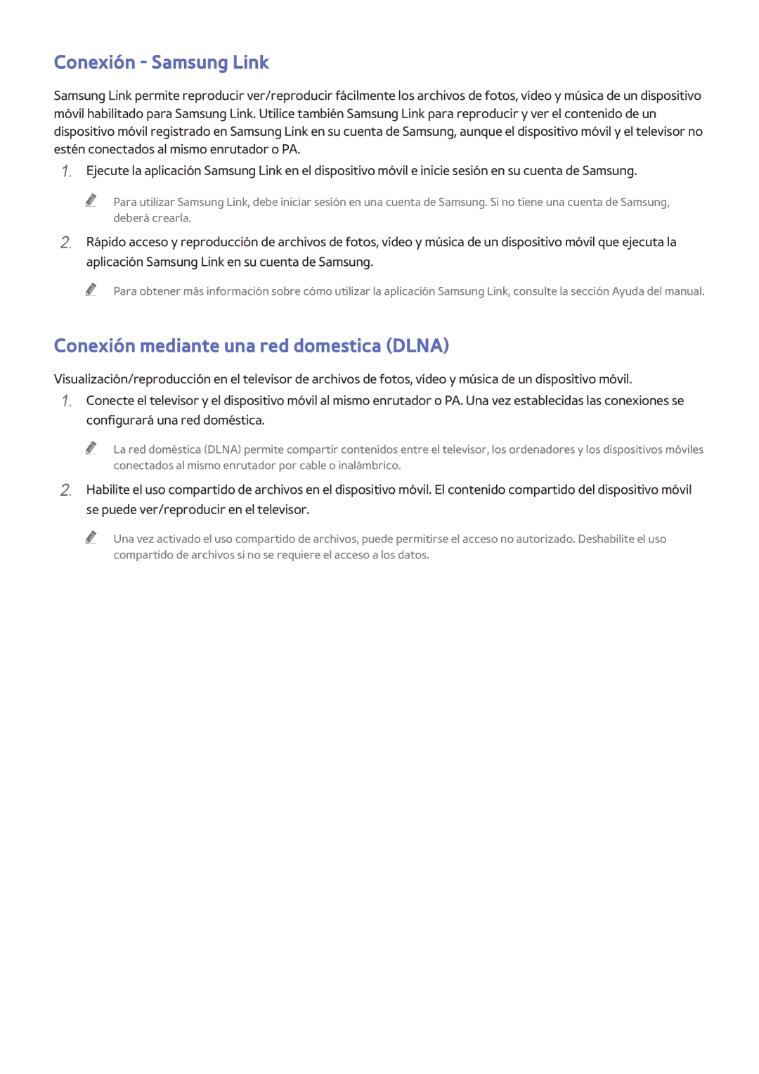 Samsung UE78HU8500LXXC, UE65HU8500LXXH, UE55HU8500LXXC manual Conexión Samsung Link, Conexión mediante una red domestica Dlna 