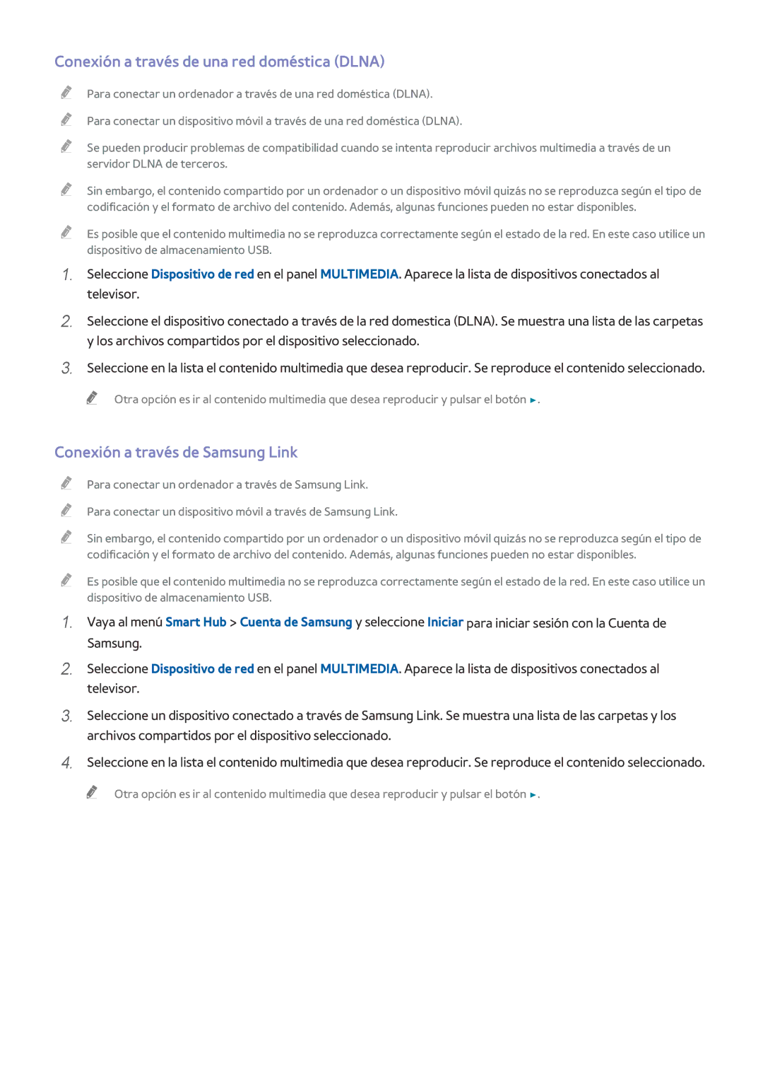 Samsung UE65HU8500LXXH, UE55HU8500LXXC manual Conexión a través de una red doméstica Dlna, Conexión a través de Samsung Link 