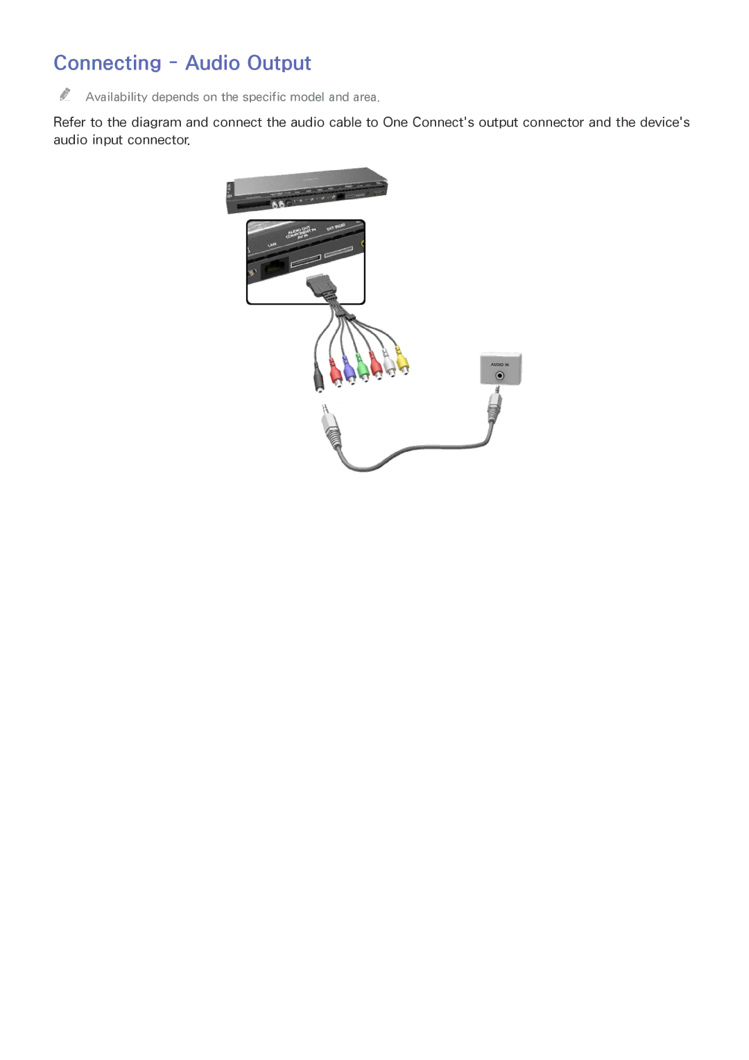 Samsung UE55HU8500TXXH, UE65HU8500LXXH, UE65HU8580QXZG, UE105S9WALXZG, UE55HU8500LXXC, UE55HU8505QXXE Connecting Audio Output 