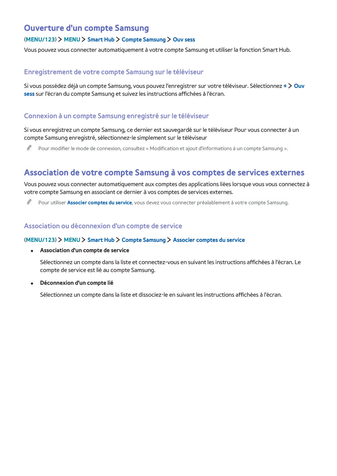 Samsung UE55J6300AWXZF manual Ouverture dun compte Samsung, Enregistrement de votre compte Samsung sur le téléviseur 