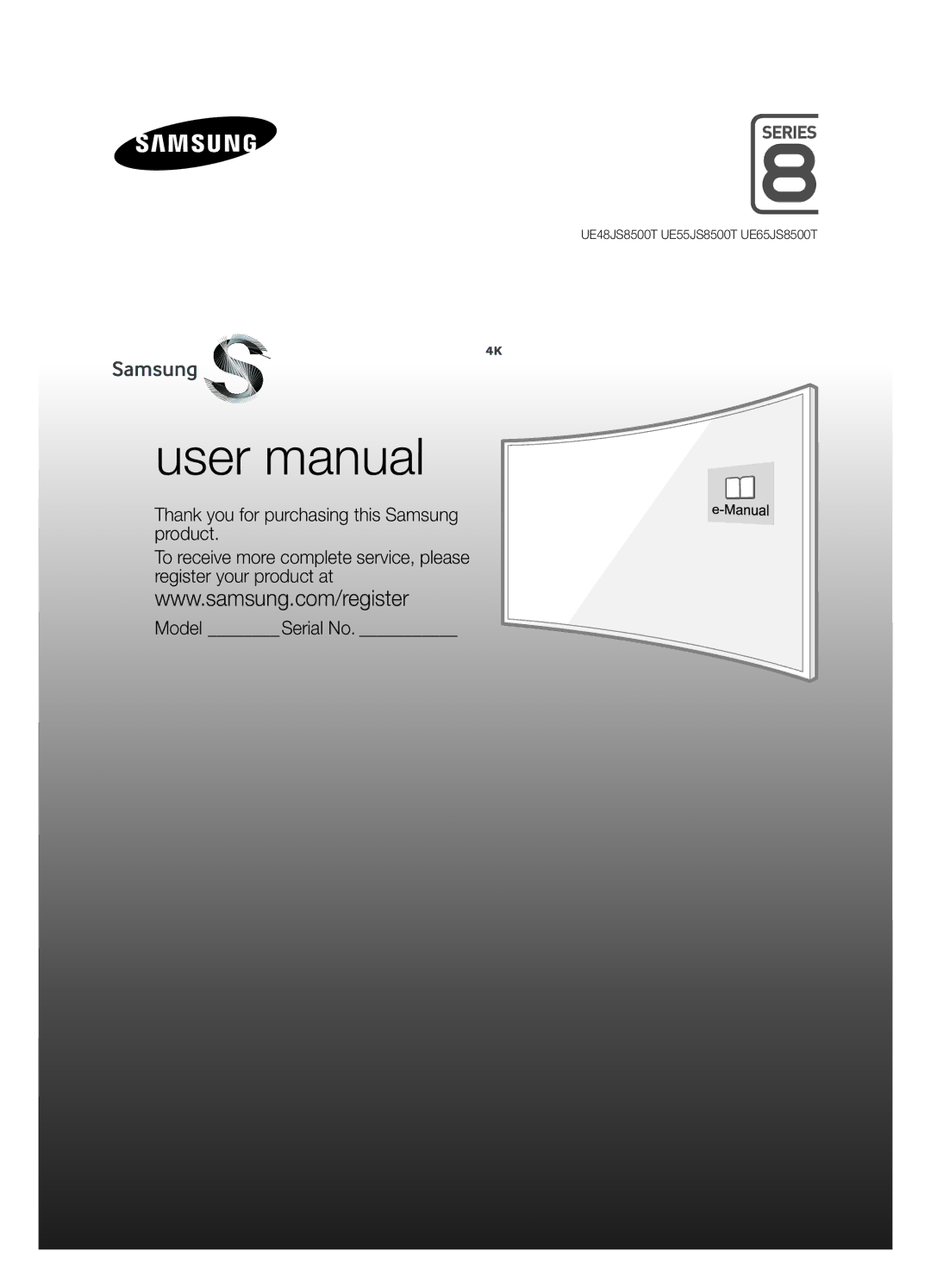 Samsung UE48JS8500TXRU, UE65JS8500TXRU, UE55JS8500TXRU, UE65JS8500TXMS manual UE48JS8500T UE55JS8500T UE65JS8500T 