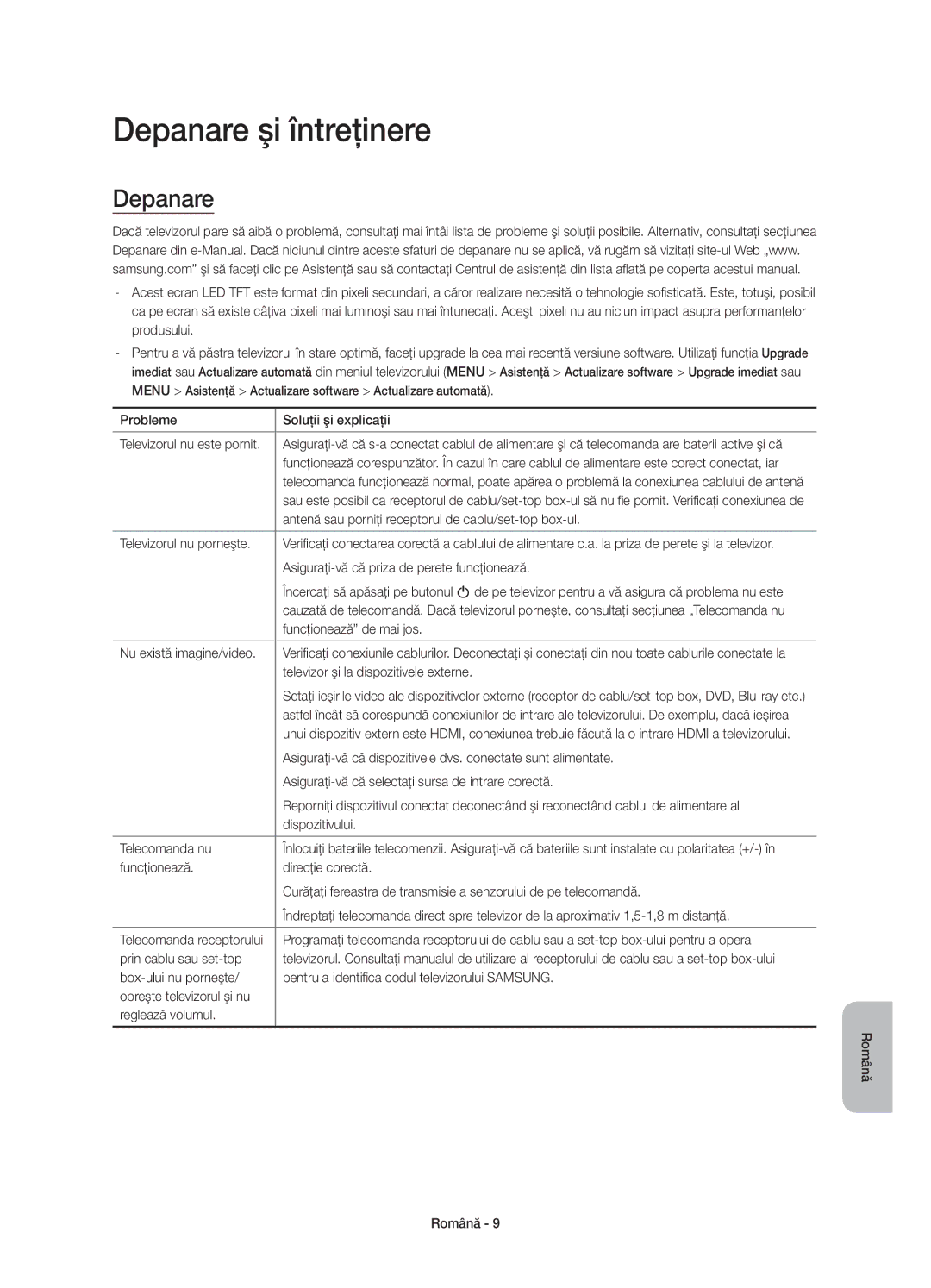 Samsung UE65JS9502TXXH, UE65JS9500LXXH, UE65JS9500LXXN, UE78JS9500LXXH, UE88JS9502TXXH, UE88JS9500LXXH Depanare şi întreţinere 