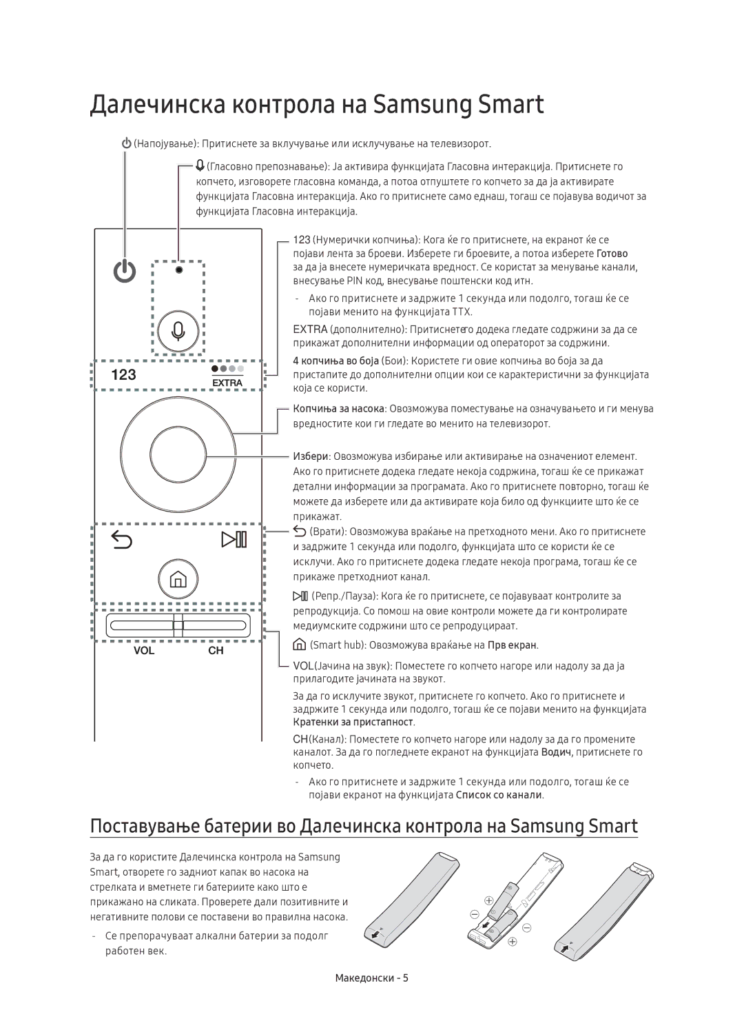 Samsung UE55KS7000SXXH, UE65KS7000SXXH, UE60KS7000SXXH manual Далечинска контрола на Samsung Smart, Прикаже претходниот канал 