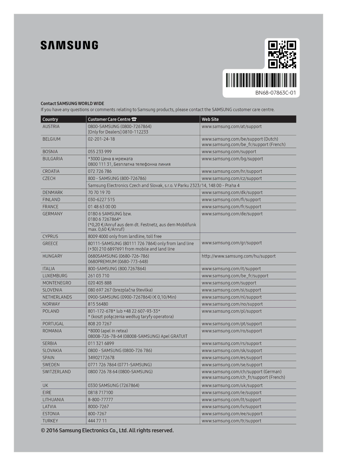 Samsung UE55KS7500UXZF, UE65KS7500UXXC, UE65KS7500UXZF, UE43KS7500UXZF, UE49KS7500UXZF manual BN68-07863C-01 