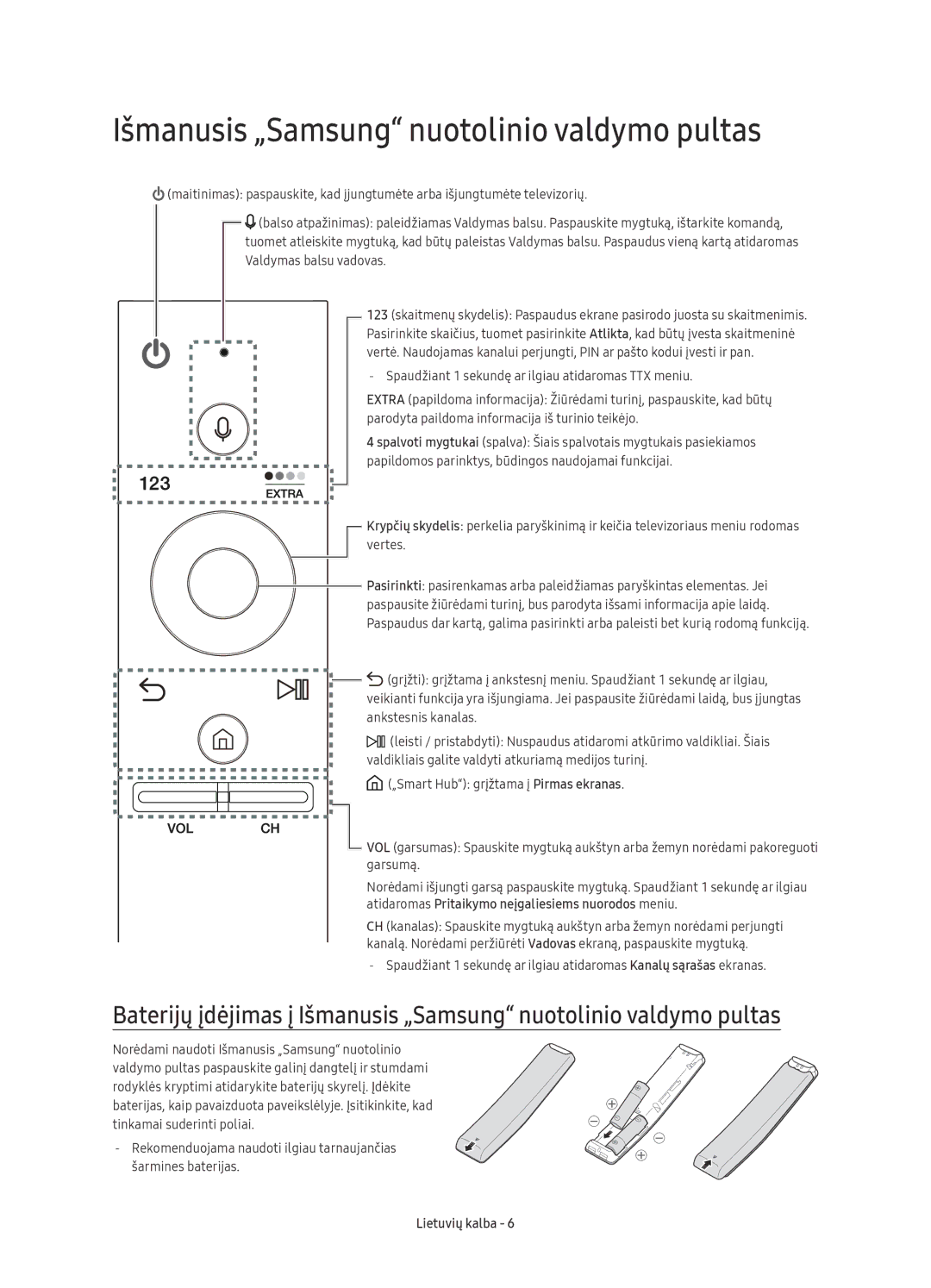 Samsung UE65KS9500LXXN, UE65KS9500LXXH, UE65KS9502TXXH, UE78KS9502TXXH manual Išmanusis „Samsung nuotolinio valdymo pultas 