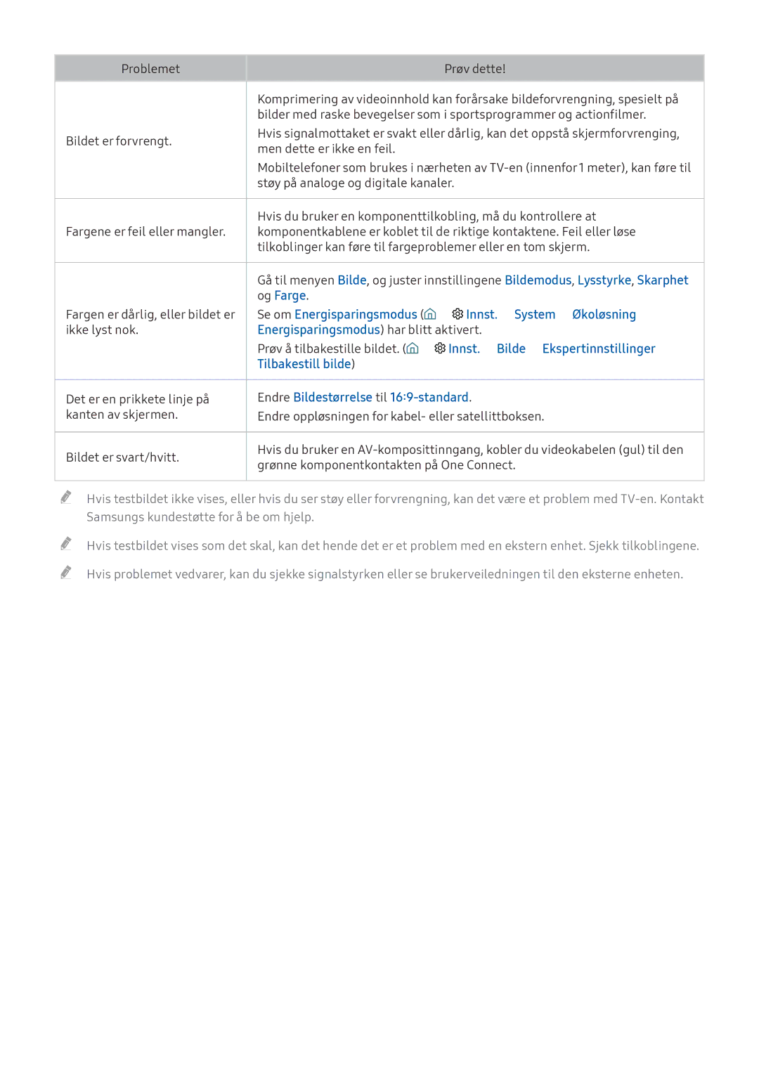 Samsung UE55KU6655UXXE, UE65KU6175UXXE Og Farge, Se om Energisparingsmodus Innst. System Økoløsning, Tilbakestill bilde 