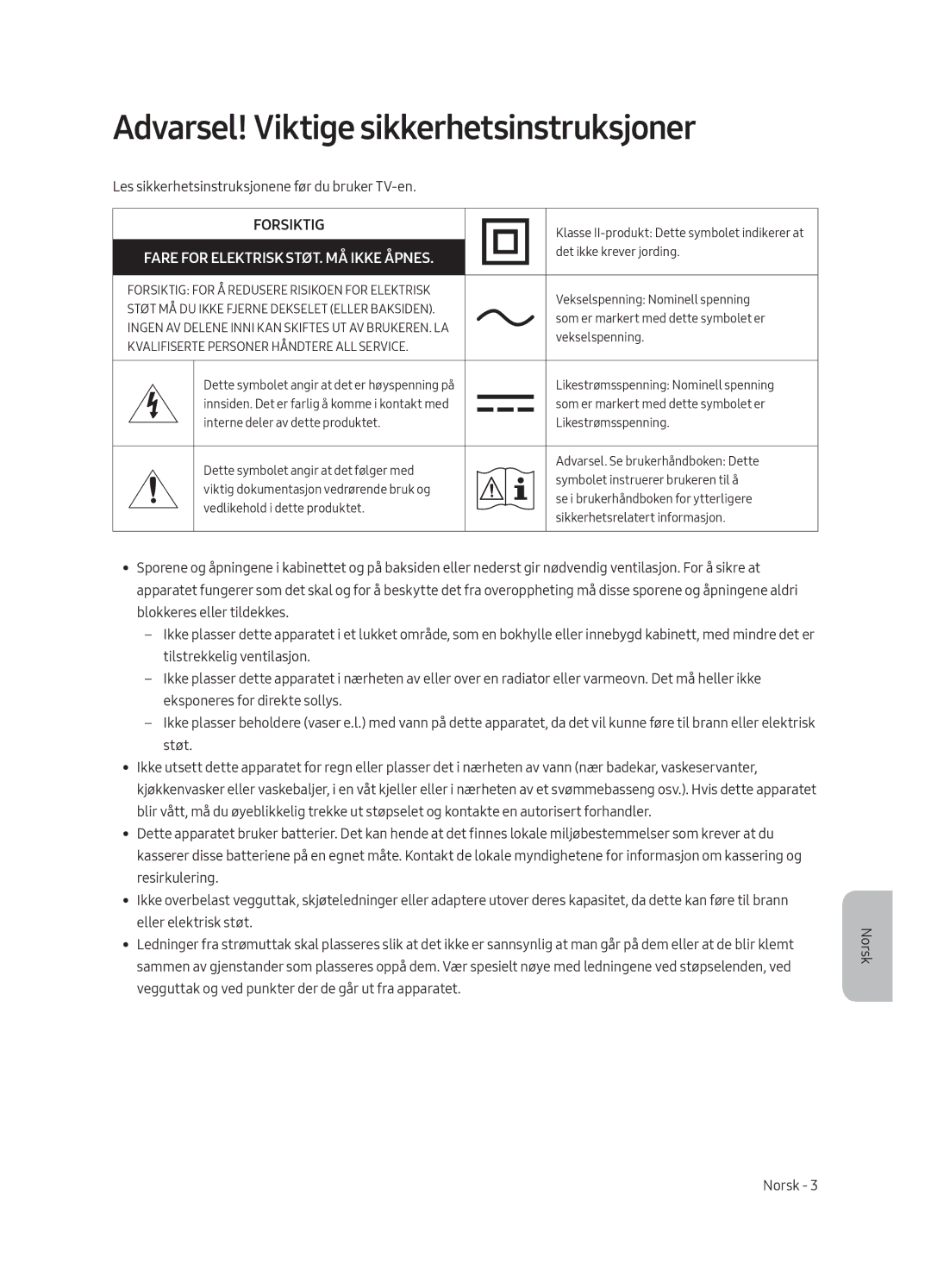 Samsung UE65LS003AUXSQ, UE65LS003AUXZG, UE55LS003AUXZG, UE55LS003AUXXC, UE65LS003AUXXC, UE65LS003AUXZT manual Forsiktig 