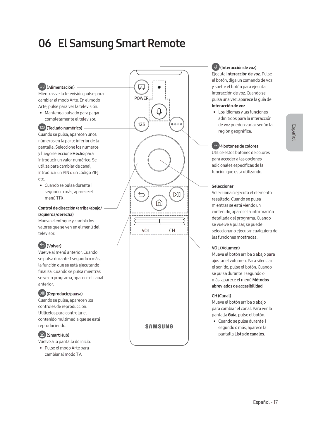 Samsung UE55LS003AUXZG, UE65LS003AUXZG, UE55LS003AUXXC, UE65LS003AUXXC, UE65LS003AUXZT El Samsung Smart Remote, Alimentación 