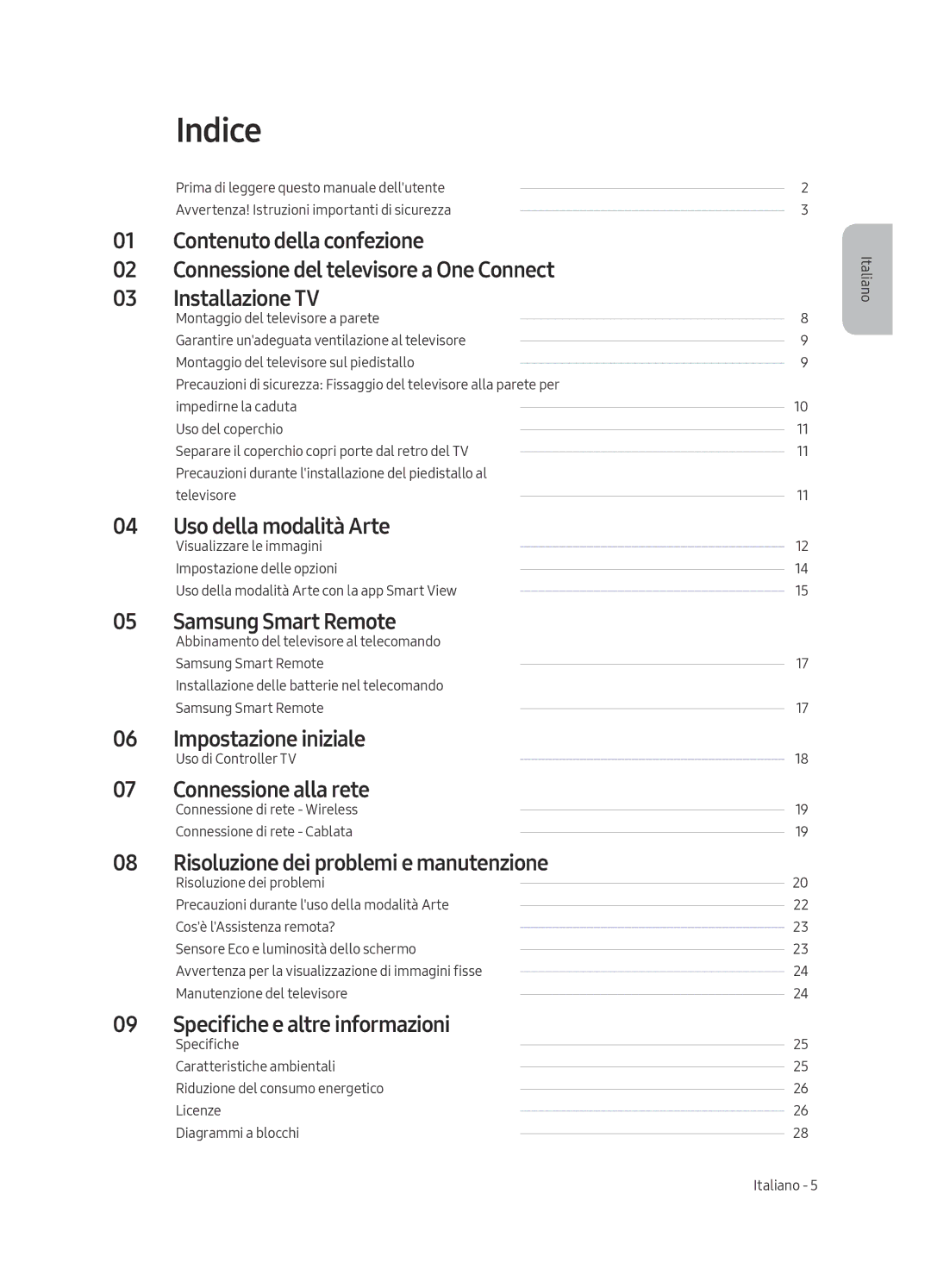 Samsung UE55LS003AUXZT, UE65LS003AUXZT manual Indice 