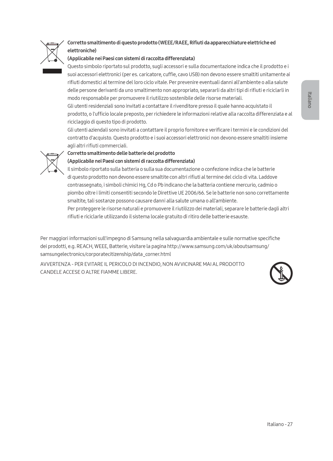 Samsung UE55LS003AUXZT, UE65LS003AUXZT manual Italiano 