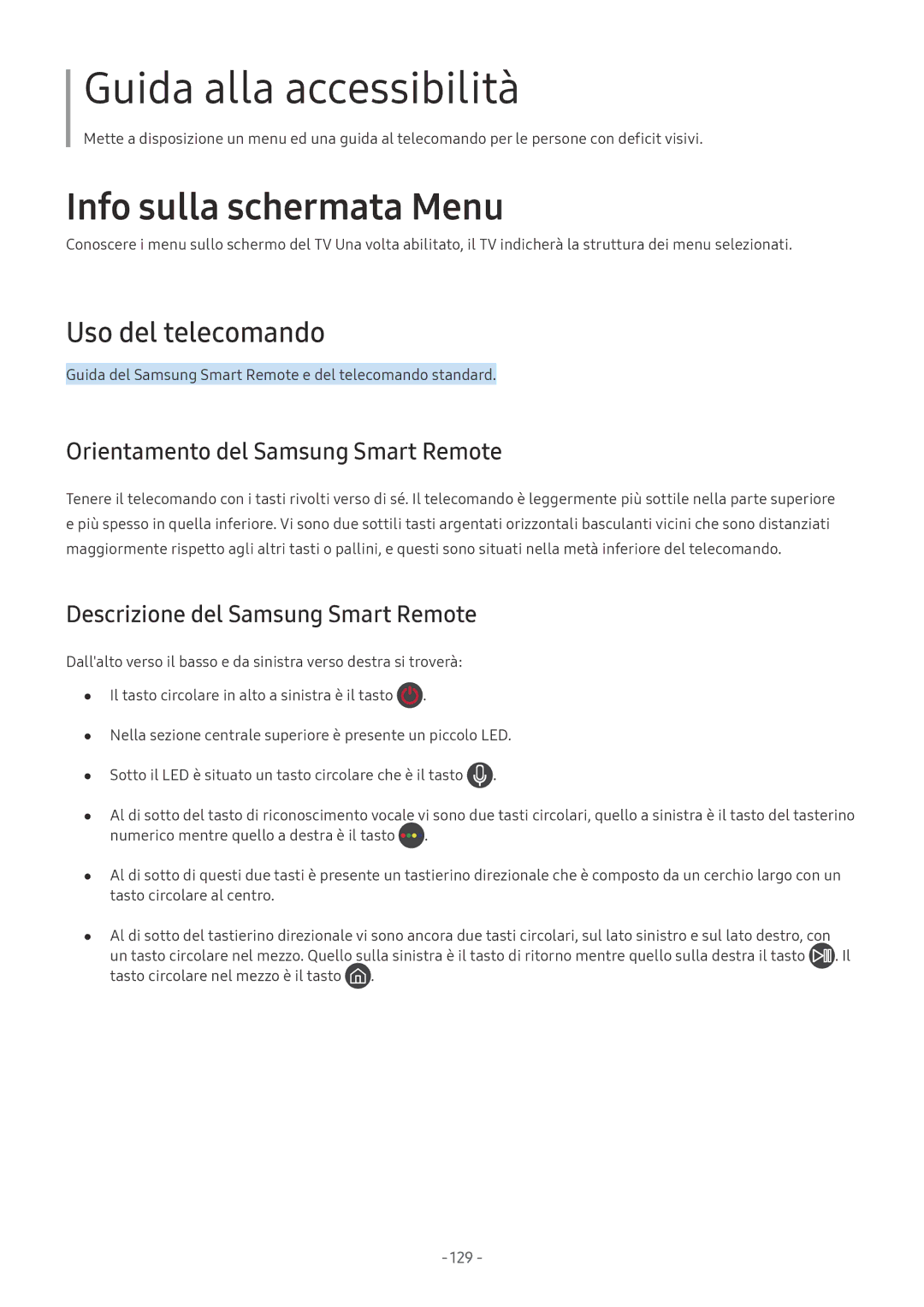 Samsung UE49MU7050LXXN Uso del telecomando, Orientamento del Samsung Smart Remote, Descrizione del Samsung Smart Remote 