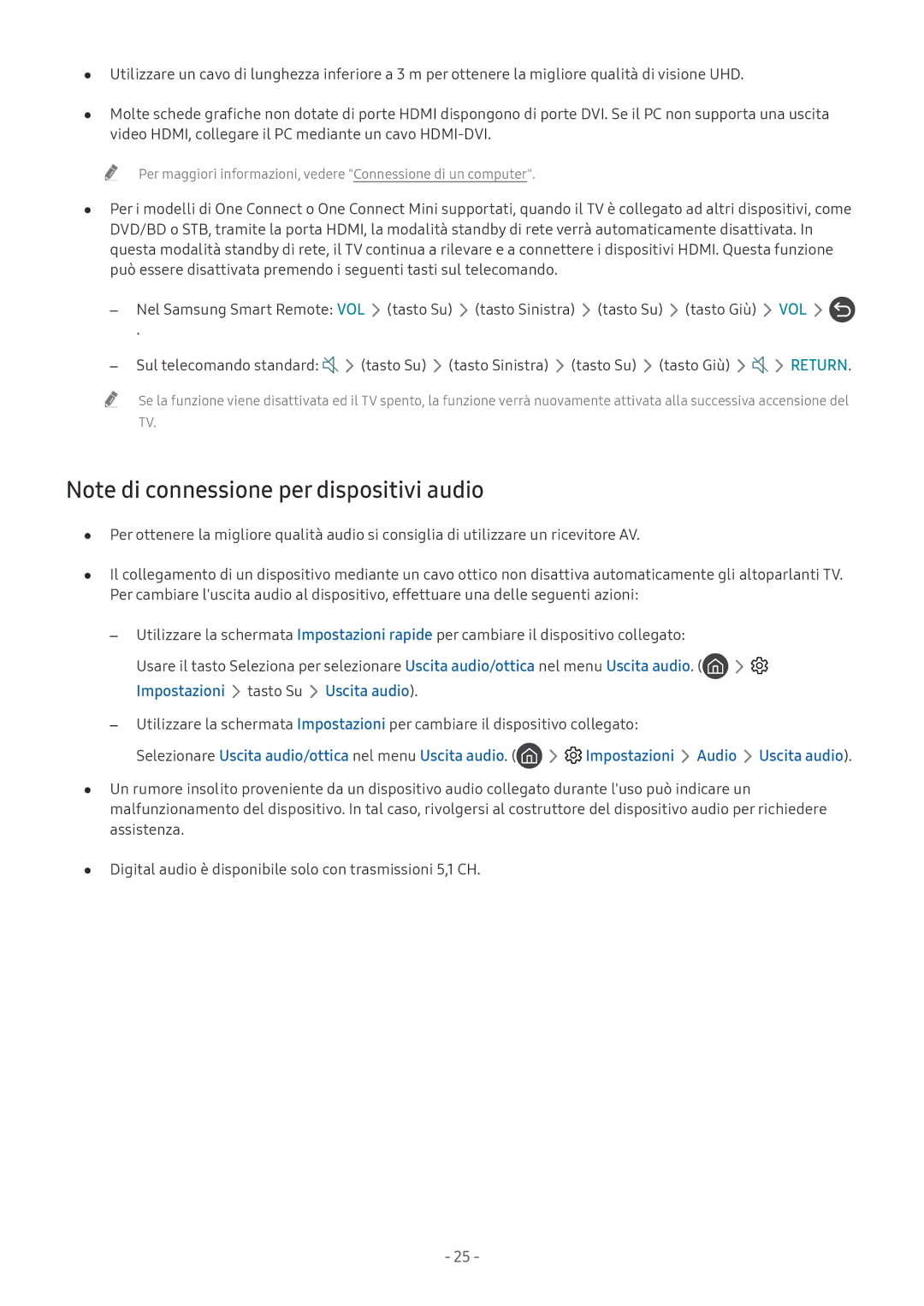 Samsung UE65MU7042TXXH, UE65MU6442UXXH, UE58MU6192UXXH manual Per maggiori informazioni, vedere Connessione di un computer 