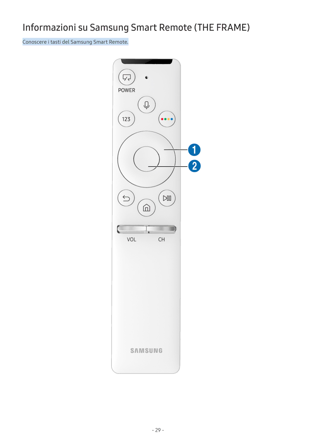 Samsung UE49MU6200WXXN, UE65MU6442UXXH, UE58MU6192UXXH, UE55MU7002TXXH manual Informazioni su Samsung Smart Remote the Frame 