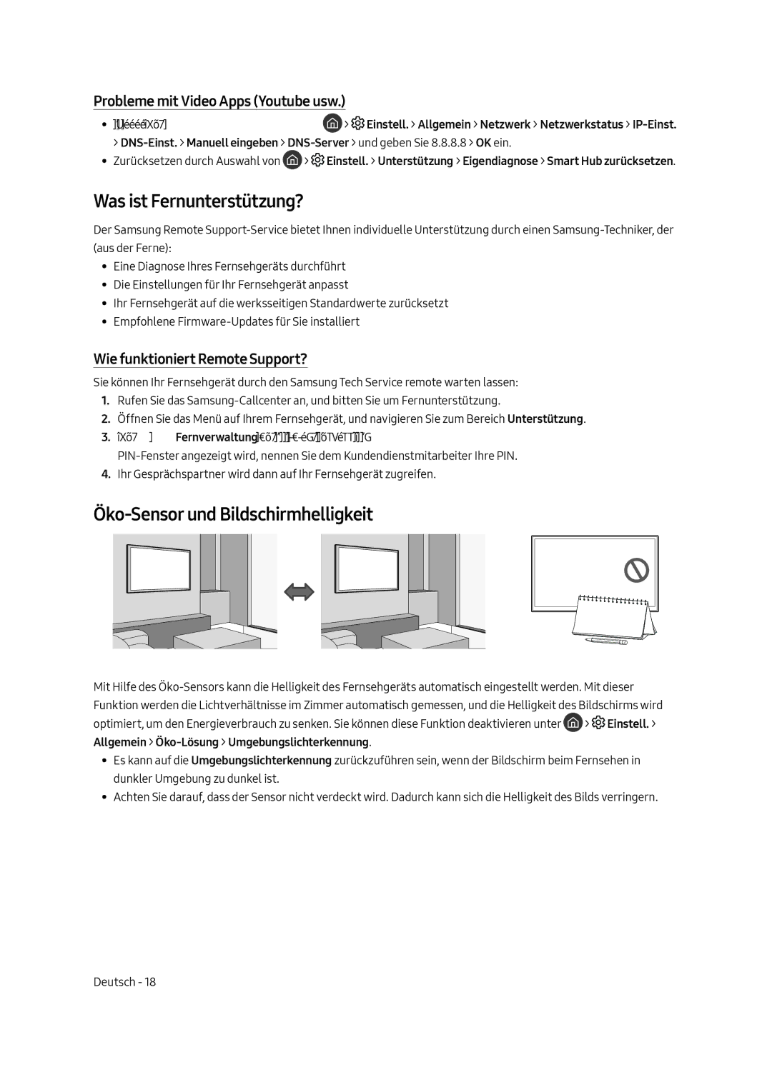 Samsung UE55MU6505UXXC Was ist Fernunterstützung?, Öko-Sensor und Bildschirmhelligkeit, Wie funktioniert Remote Support? 