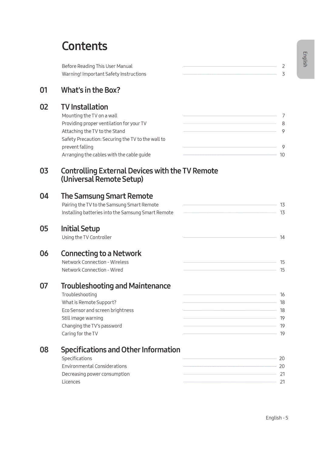 Samsung UE49MU6505UXXC, UE65MU6505UXXC, UE55MU6505UXXC manual Contents 