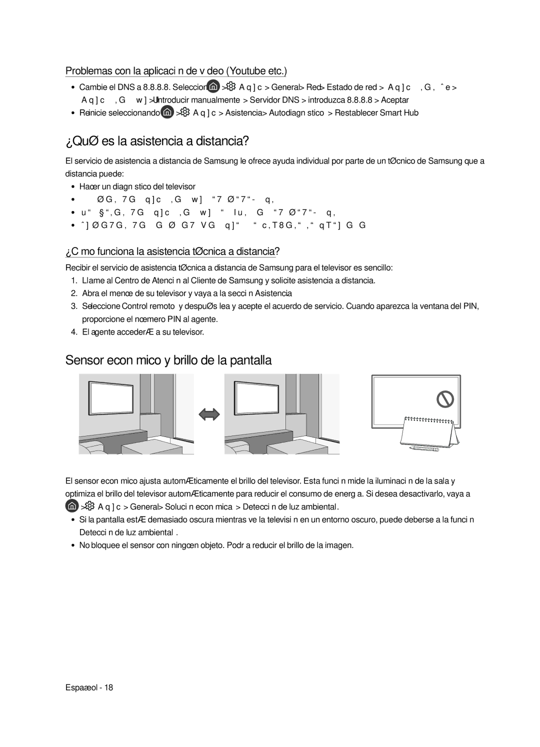 Samsung UE55MU6675UXXC, UE65MU6655UXXC manual ¿Qué es la asistencia a distancia?, Sensor económico y brillo de la pantalla 