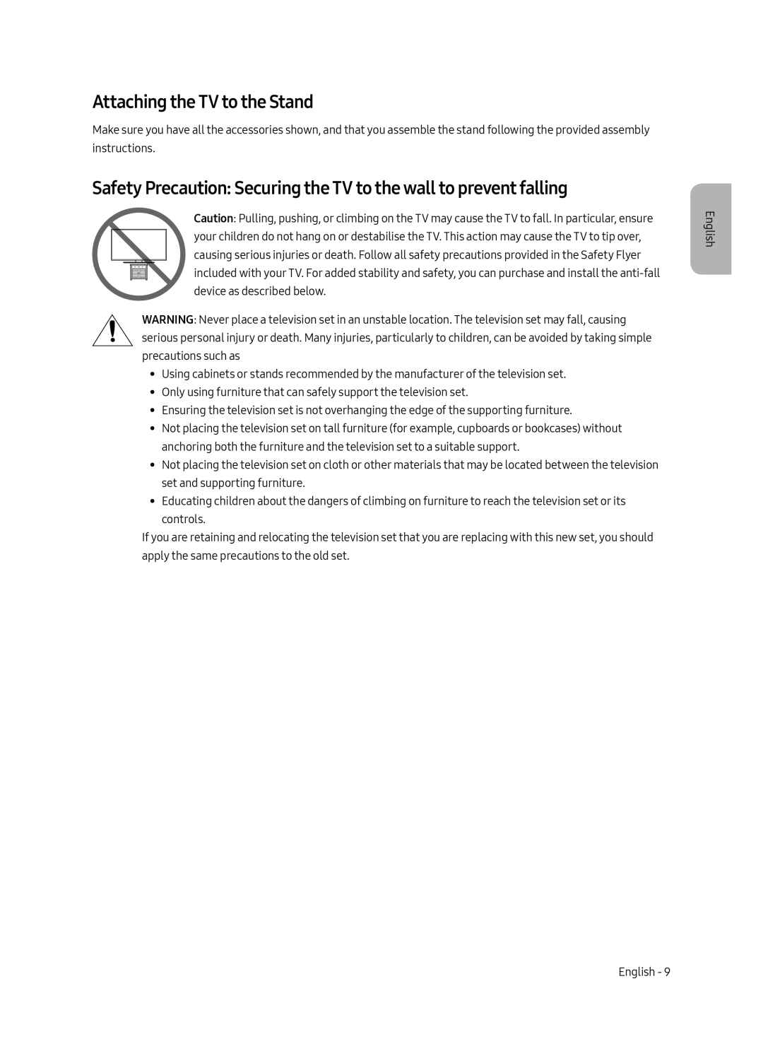 Samsung UE65MU6650UXRU, UE65MU6670UXRU, UE55MU6650UXRU, UE55MU6670UXRU, UE49MU6650UXRU manual Attaching the TV to the Stand 