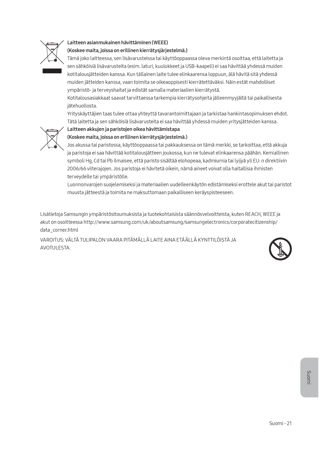 Samsung UE55MU8005TXXC, UE65MU8005TXXC, UE75MU8005TXXC, UE49MU8005TXXC manual Suomi 