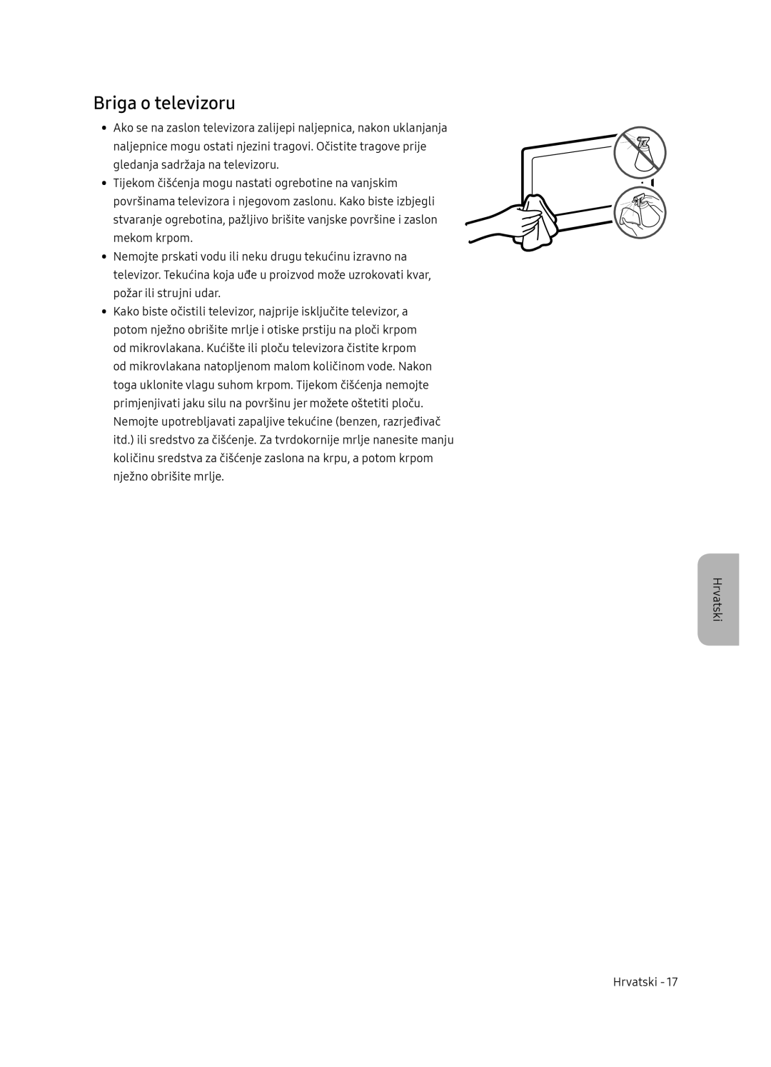 Samsung UE75NU7172UXXH, UE65NU7172UXXH, UE65NU7102KXXH, UE55NU7102KXXH manual Briga o televizoru 