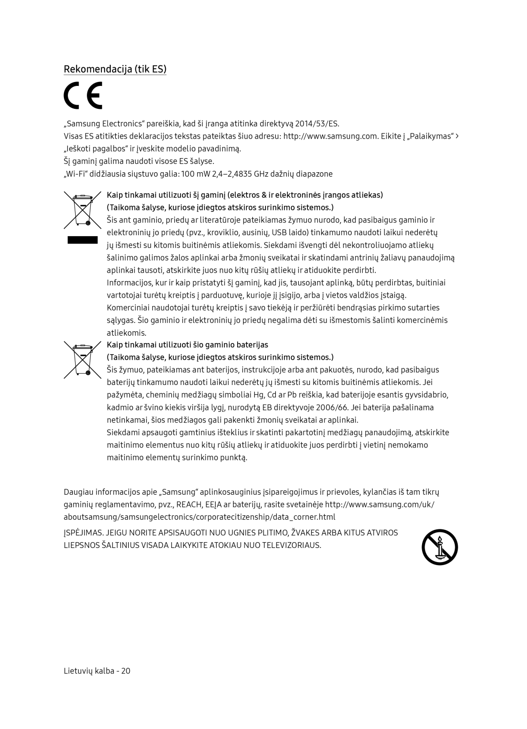 Samsung UE65NU7172UXXH, UE75NU7172UXXH, UE65NU7102KXXH, UE55NU7102KXXH manual Rekomendacija tik ES 