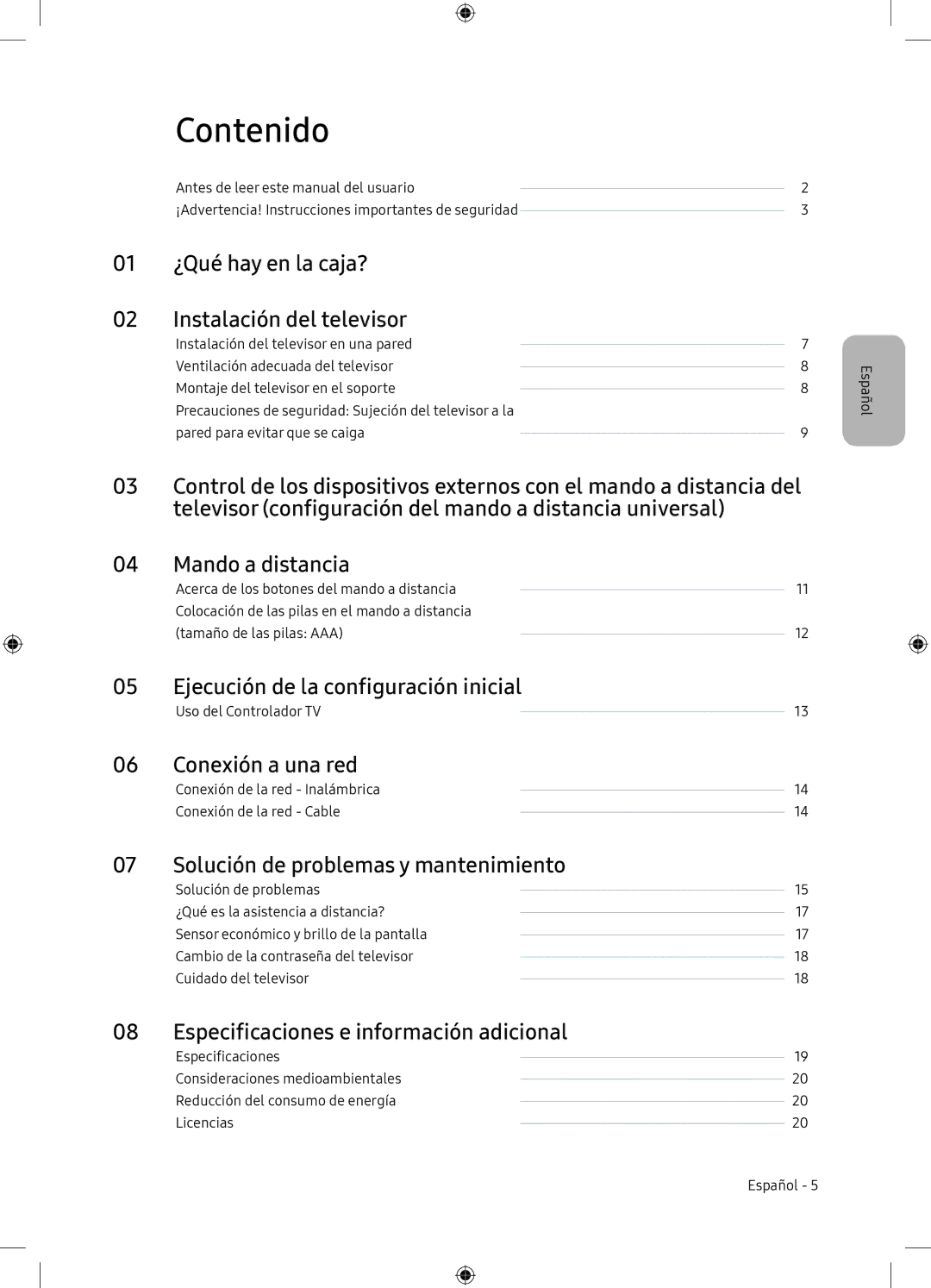 Samsung UE65NU7105KXXC, UE65NU7175UXXC manual Contenido 