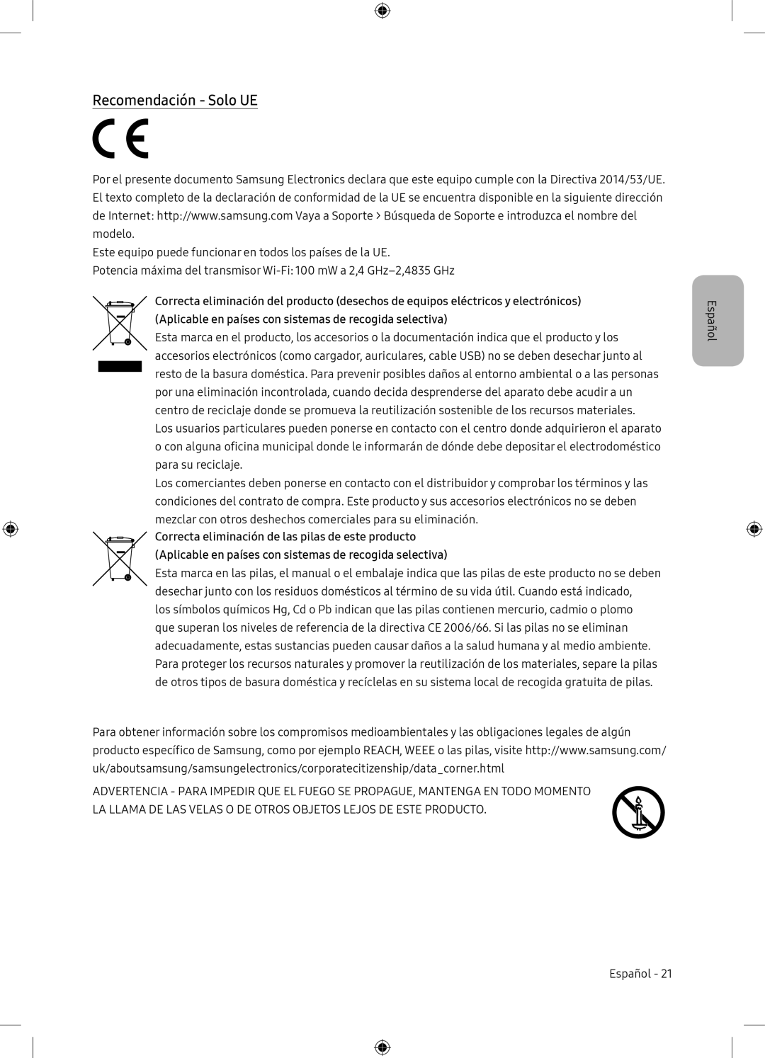 Samsung UE65NU7105KXXC, UE65NU7175UXXC manual Recomendación Solo UE 