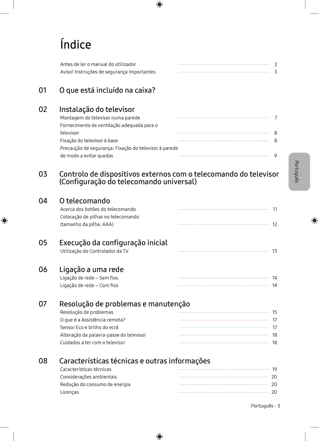 Samsung UE65NU7105KXXC, UE65NU7175UXXC manual Índice 