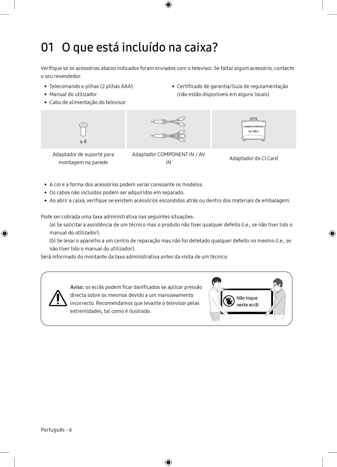 Samsung UE65NU7175UXXC, UE65NU7105KXXC manual Que está incluído na caixa? 