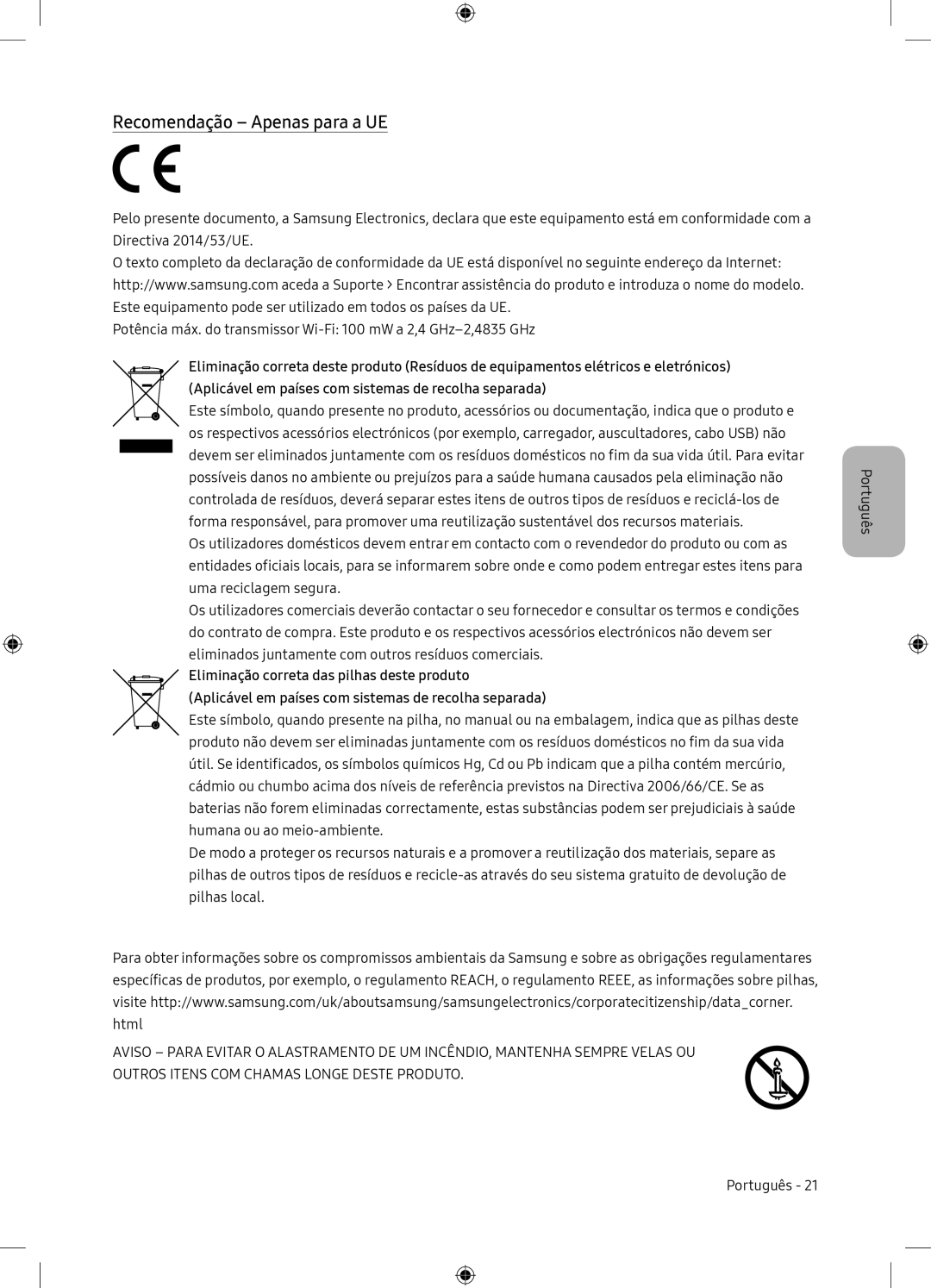 Samsung UE65NU7105KXXC, UE65NU7175UXXC manual Recomendação Apenas para a UE 