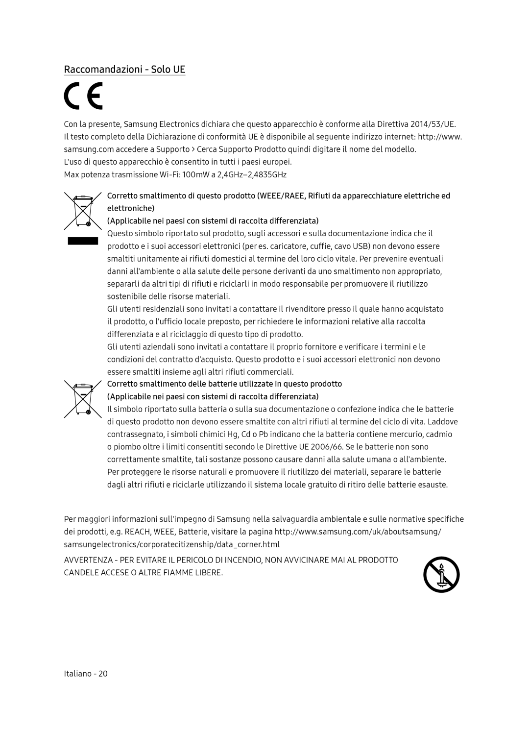 Samsung UE65NU7179UXZG, UE75NU7179UXZG, UE65NU7170UXZT, UE75NU7170UXZG, UE65NU7170UXZG manual Raccomandazioni Solo UE 