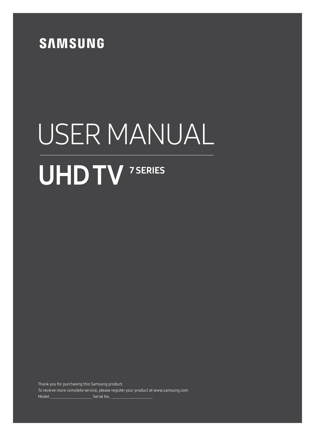 Samsung UE65NU7370UXZG manual Series 