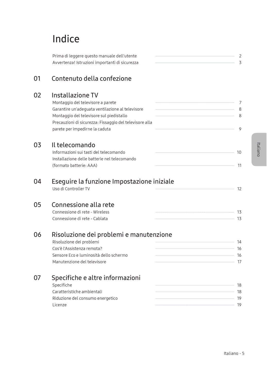 Samsung UE65NU7370UXZG manual Indice 