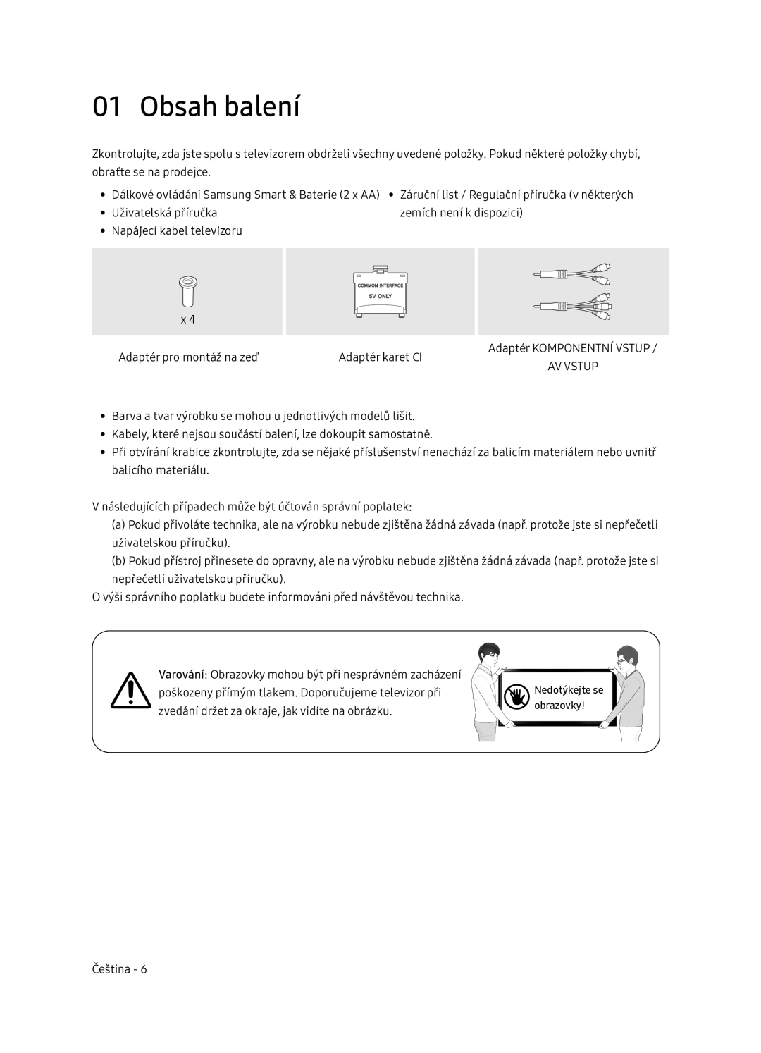 Samsung UE65NU7402UXXH manual Obsah balení 