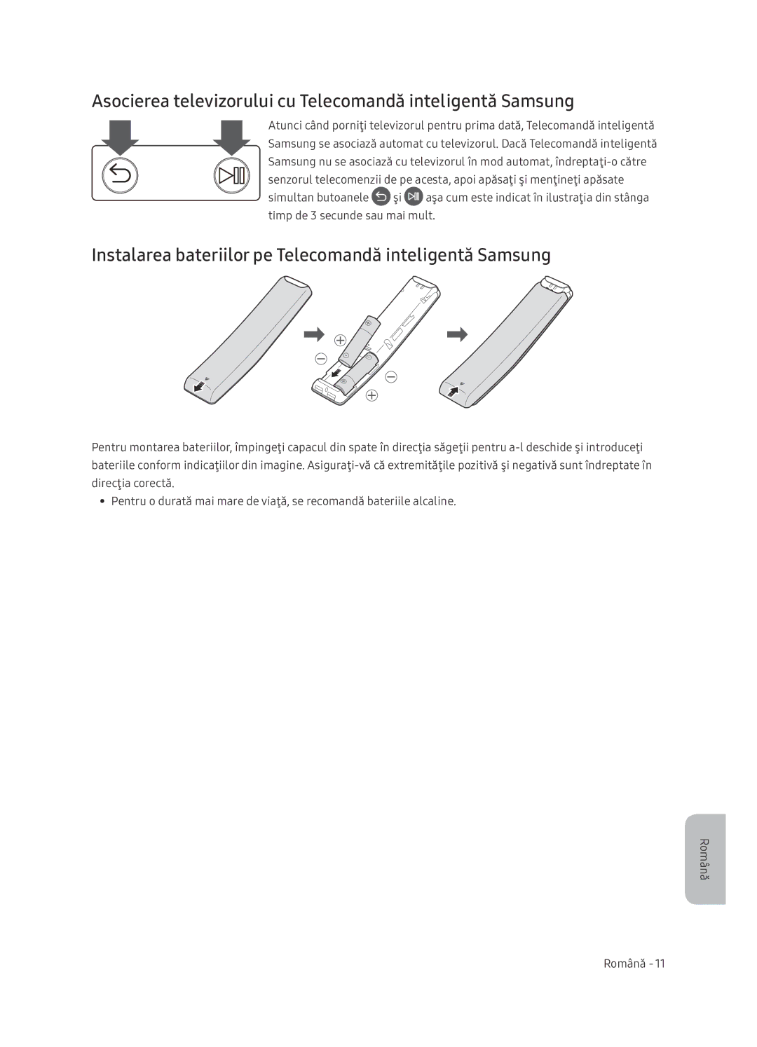 Samsung UE65NU7402UXXH manual Asocierea televizorului cu Telecomandă inteligentă Samsung 