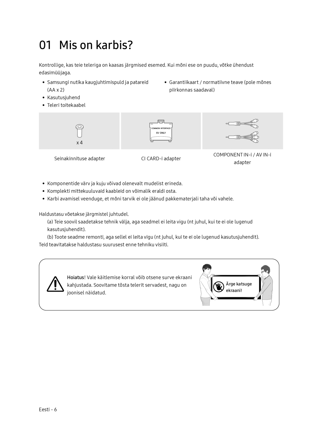 Samsung UE65NU7402UXXH manual Mis on karbis? 